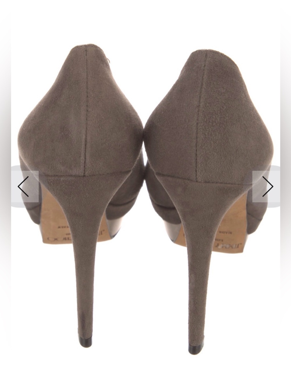 Jimmy Choo Taupe Suede Platform Pump - Picture 4 of 6